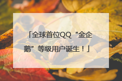 全球首位QQ“金企鹅”等级用户诞生！