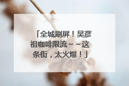 全城刷屏！吴彦祖咖啡限流～～这条街，太火爆！