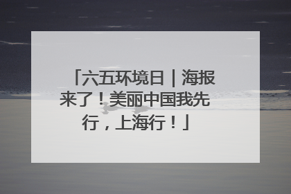 六五环境日｜海报来了！美丽中国我先行，上海行！