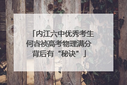 内江六中优秀考生何睿祯高考物理满分背后有“秘诀”