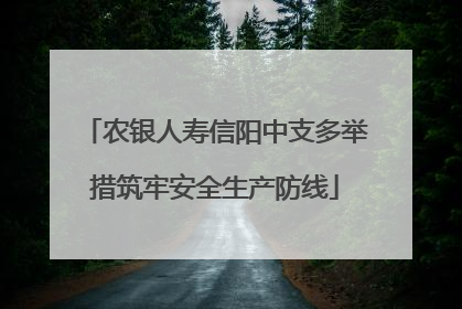 农银人寿信阳中支多举措筑牢安全生产防线