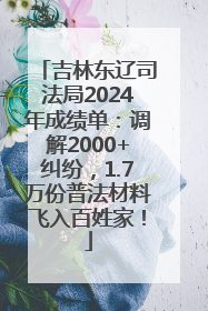 吉林东辽司法局2024年成绩单：调解2000+纠纷，1.7万份普法材料飞入百姓家！