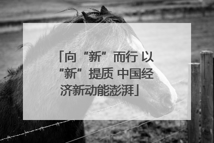 向“新”而行 以“新”提质 中国经济新动能澎湃