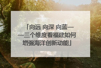 向远 向深 向蓝——三个维度看福建如何增强海洋创新动能