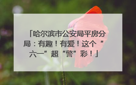 哈尔滨市公安局平房分局：有趣！有爱！这个“六一”超“警”彩！