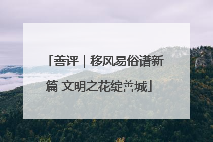 善评｜移风易俗谱新篇 文明之花绽善城