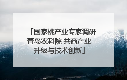 国家桃产业专家调研青岛农科院 共商产业升级与技术创新