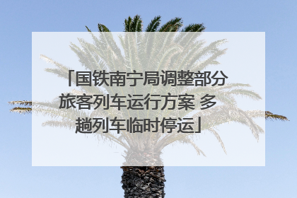 国铁南宁局调整部分旅客列车运行方案 多趟列车临时停运
