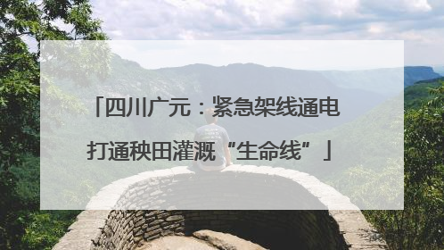 四川广元：紧急架线通电 打通秧田灌溉“生命线”