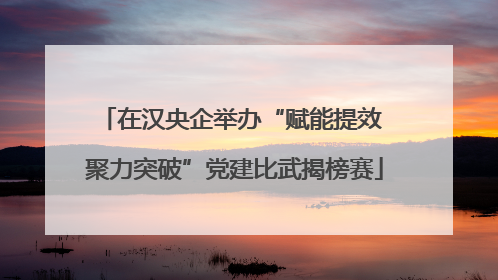 在汉央企举办“赋能提效 聚力突破”党建比武揭榜赛
