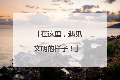 在这里，遇见文明的样子！