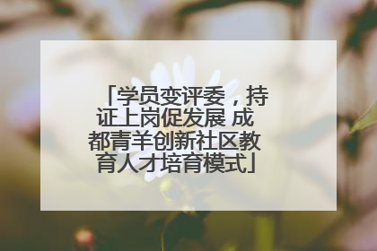 学员变评委，持证上岗促发展 成都青羊创新社区教育人才培育模式