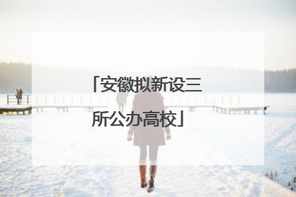 安徽拟新设三所公办高校