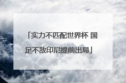 实力不匹配世界杯 国足不敌印尼提前出局