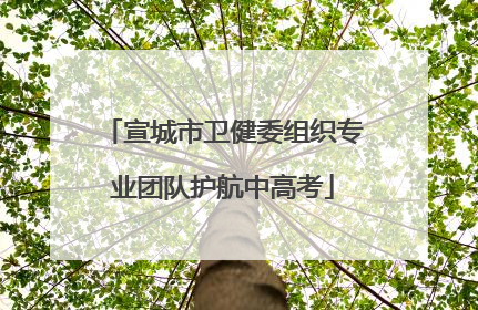宣城市卫健委组织专业团队护航中高考