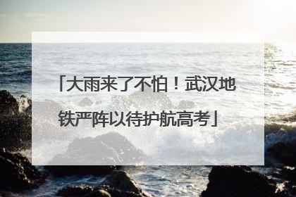 大雨来了不怕！武汉地铁严阵以待护航高考