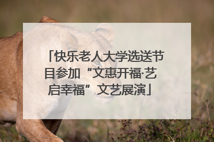 快乐老人大学选送节目参加“文惠开福·艺启幸福”文艺展演