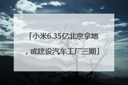 小米6.35亿北京拿地，或建设汽车工厂三期