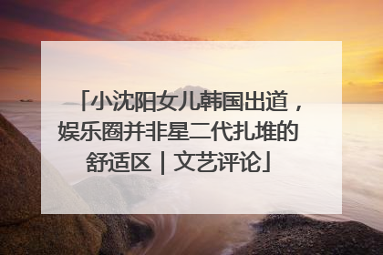 小沈阳女儿韩国出道，娱乐圈并非星二代扎堆的舒适区｜文艺评论