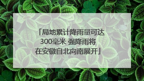 局地累计降雨量可达300毫米 强降雨将在安徽自北向南展开