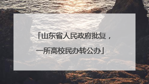 山东省人民政府批复，一所高校民办转公办