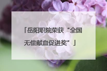 岳阳职院荣获“全国无偿献血促进奖”