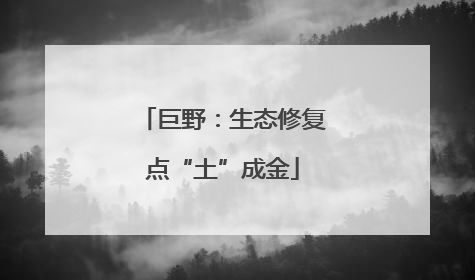 巨野：生态修复点“土”成金