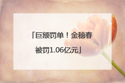 巨额罚单！金穗春被罚1.06亿元