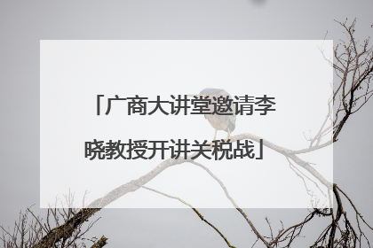 广商大讲堂邀请李晓教授开讲关税战