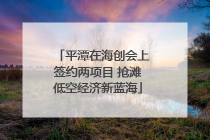 平潭在海创会上签约两项目 抢滩低空经济新蓝海