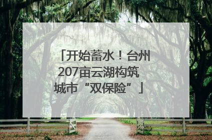 开始蓄水！台州207亩云湖构筑城市“双保险”
