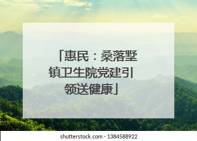 惠民：桑落墅镇卫生院党建引领送健康