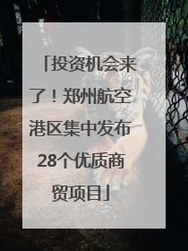 投资机会来了！郑州航空港区集中发布28个优质商贸项目