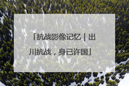 抗战影像记忆｜出川抗战，身已许国