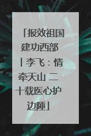 报效祖国 建功西部丨李飞：情牵天山 二十载医心护边陲