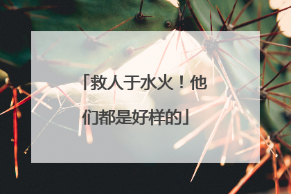 救人于水火！他们都是好样的