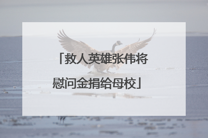 救人英雄张伟将慰问金捐给母校