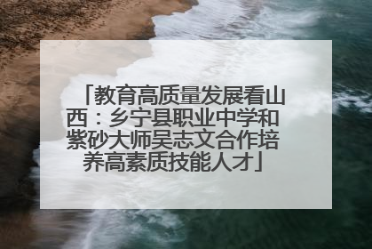 教育高质量发展看山西：乡宁县职业中学和紫砂大师吴志文合作培养高素质技能人才
