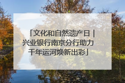 文化和自然遗产日｜兴业银行南京分行助力千年运河焕新出彩