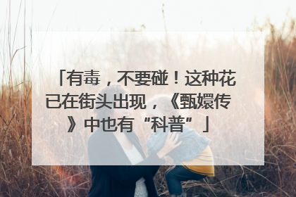 有毒，不要碰！这种花已在街头出现，《甄嬛传》中也有“科普”