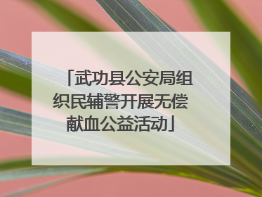 武功县公安局组织民辅警开展无偿献血公益活动