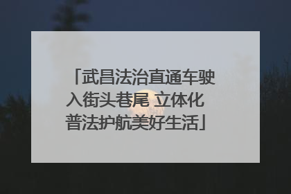 武昌法治直通车驶入街头巷尾 立体化普法护航美好生活