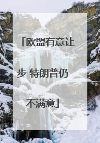 欧盟有意让步 特朗普仍不满意