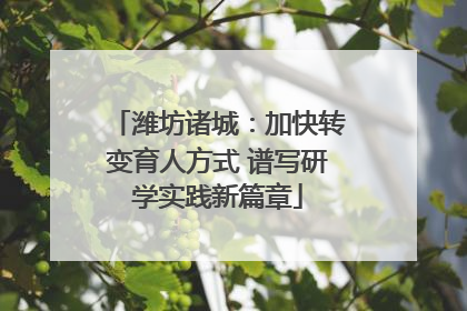 潍坊诸城：加快转变育人方式 谱写研学实践新篇章