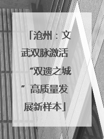 沧州：文武双脉激活“双遗之城”高质量发展新样本