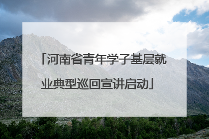 河南省青年学子基层就业典型巡回宣讲启动