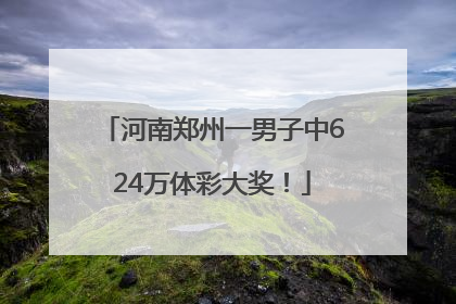 河南郑州一男子中624万体彩大奖！