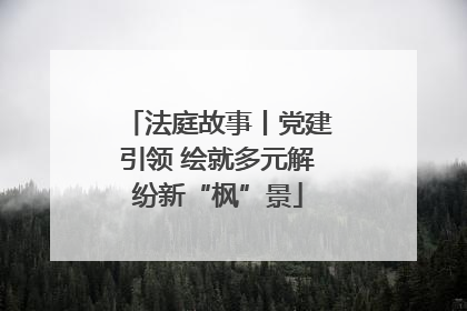 法庭故事丨党建引领 绘就多元解纷新“枫”景