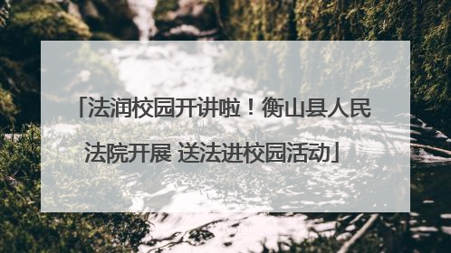 法润校园开讲啦！衡山县人民法院开展 送法进校园活动