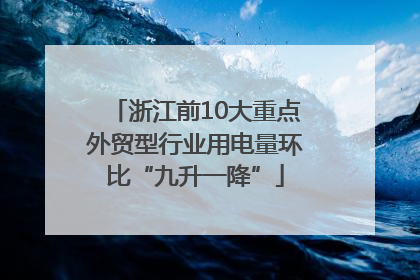 浙江前10大重点外贸型行业用电量环比“九升一降”